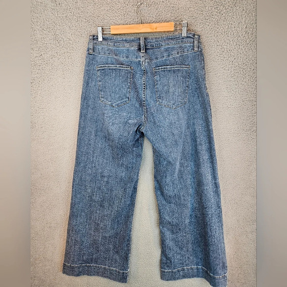 Hint Of Blu Womens Med Wash Wide Leg Welt Pocket Stretch Comfort Jeans Sz 32x31 - Picture 7 of 12